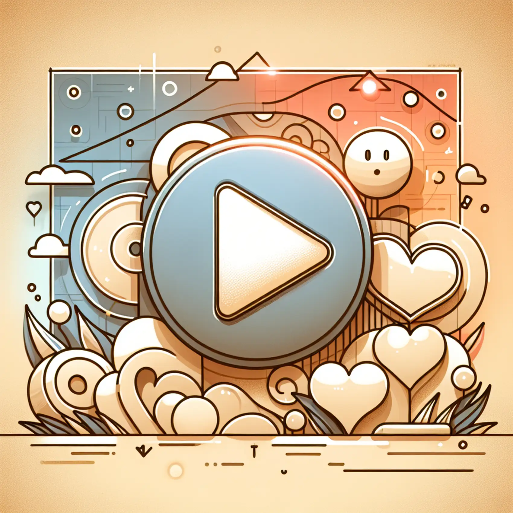 Play button surrounded by hearts and abstract designs, depicting that enjoyable couple activities can be resumed.